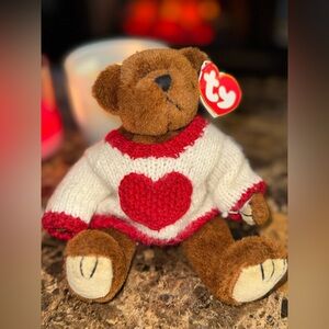 ❤️ TY Beanie Baby Casanova Bear Valentine Heart Sweater